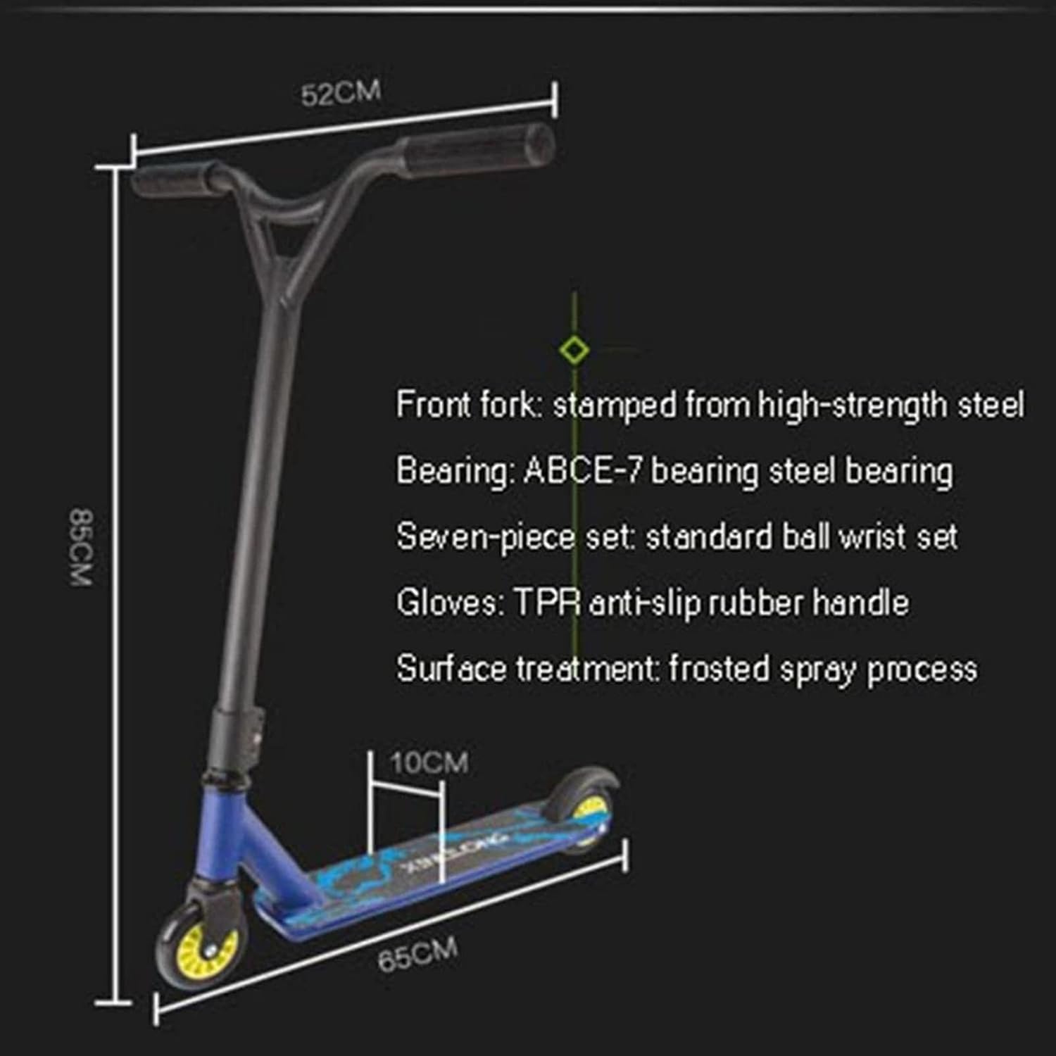 Scooter Professional Stunt Freestyle Street Surf Scooter Stunt Skateboarder BMX Wheel Professional Extreme Sport Scooter Scooter (Color : Red) (Blue)