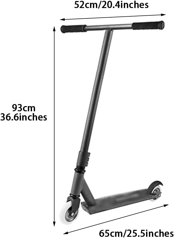 Scooters Pro Scooters for Adults T Handle Kick Scooter, Professional Competitive Scooter, College Students Club Scooters (Color : Black, Size : 65 * 52 * 93cm)