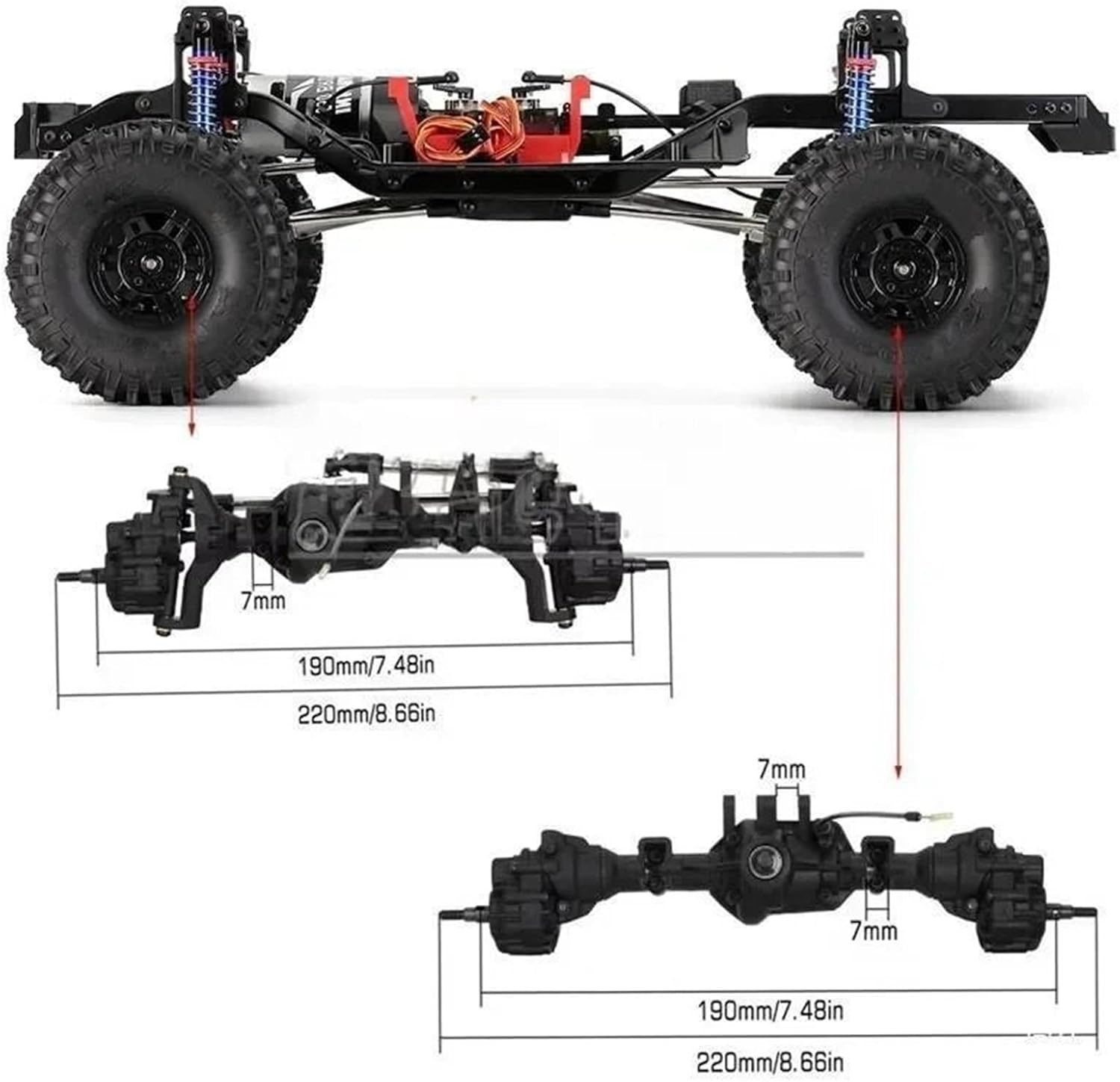 RC Repairs Models For Traxxas 1/10 Metal Front And Rear Portal Axles RC For Rock Crawler Car Replace Upgrades Parts(1set)