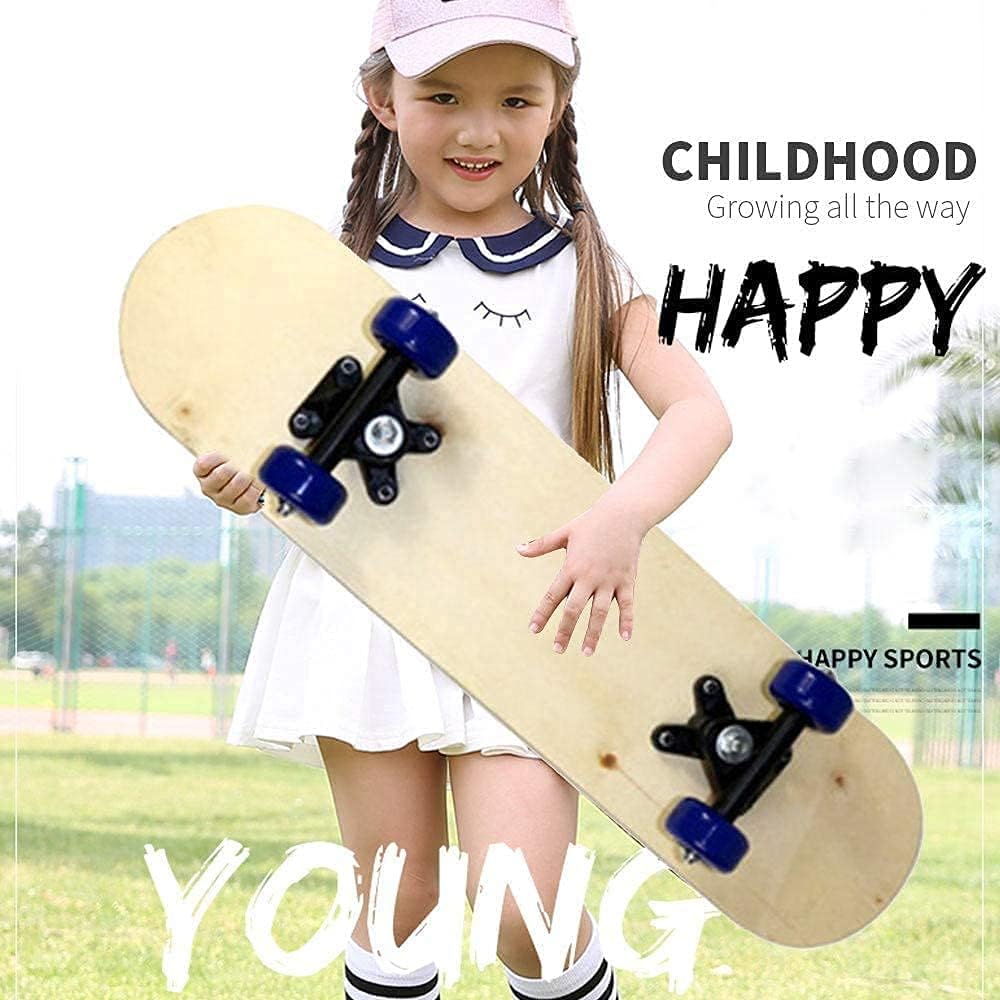 Four-Wheel Skateboard 8-Layer Maple Blank Graffiti Skateboard Graffiti Skateboard Suitable for Adults Teenagers and Children