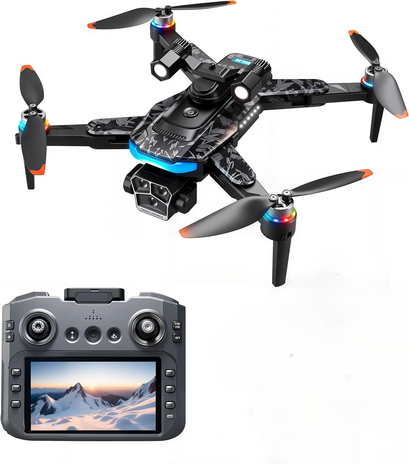 GPS Drone with 4k Camera for Adults,6 Axis gyro, 4.5” LCD Screen Controller,2 Batteries 60 Min Flight, Brushless Motor, SD Card Included, 5G FPV Quadcopter with GPS Auto Return, Follow me, under 250 Grams,professional drone A14 pro max by cratation.