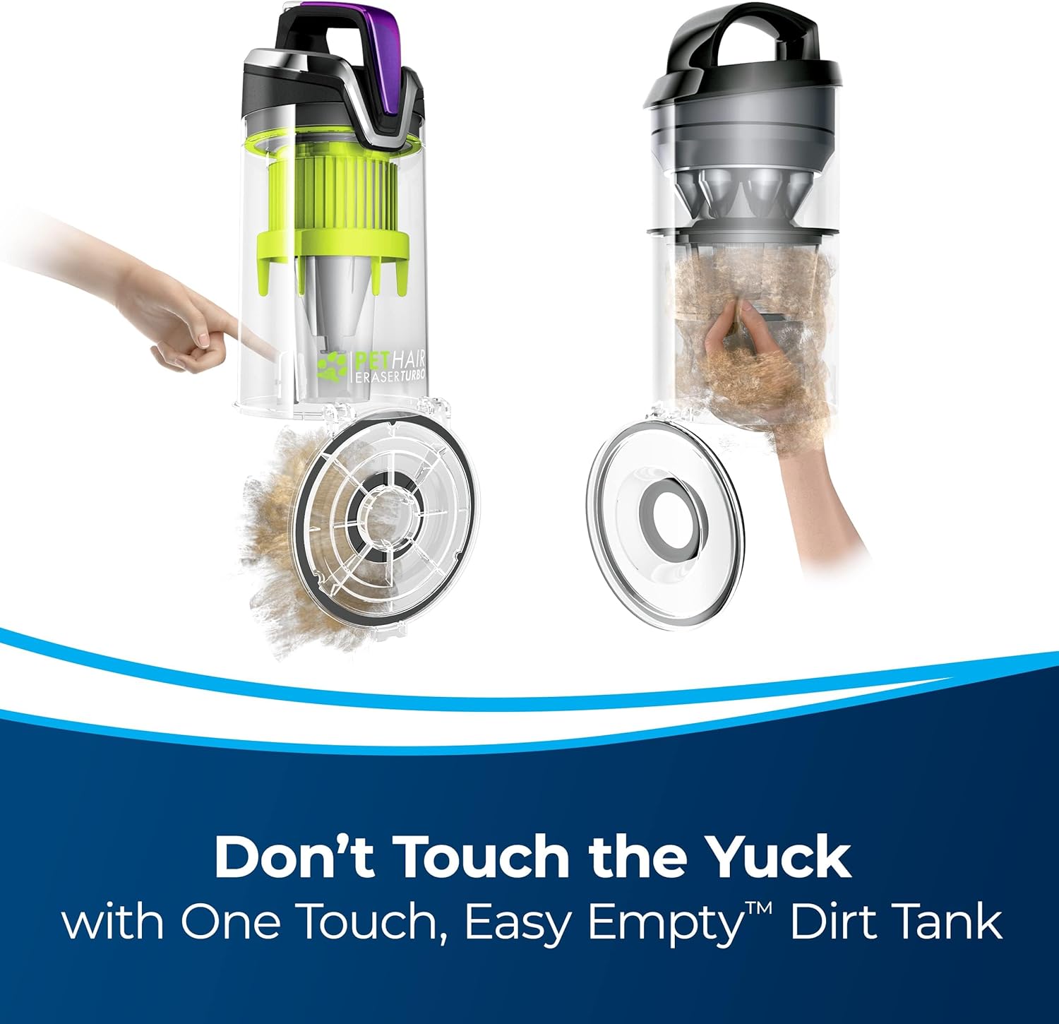 BISSELL 24613 Pet Hair Eraser Turbo Plus Lightweight Vacuum, Tangle-Free Brush Roll, Powerful Pet Hair Pick-up, SmartSeal Allergen System, Specialized Pet Tools, Easy Empty Dirt Tank