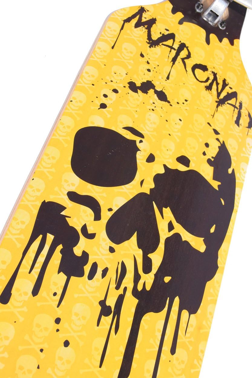 Longboard Skateboard Drop-Through Cruiser ABEC-11 Street Surfing Skating 104 x 24 cm, Modell Streetsurfer - Dripping Skull
