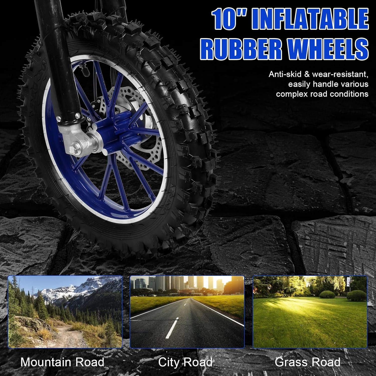 Upgraded 49cc 2-Stroke Kids Dirt Bike, Pocket Gas Motorbike, Beach Off Road Gas Power Mini Pocket Motorcycle with Improved Front Rear Disc Brakes, Mini Dirt Scooter Bike Pocket