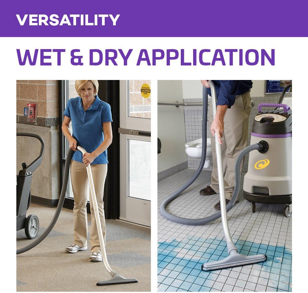 ProTeam Wet Dry Vacuums, ProGuard 20, 20-Gallon Commercial Wet Dry Vacuum Cleaner with Tool Kit and Front Mount Squeegee