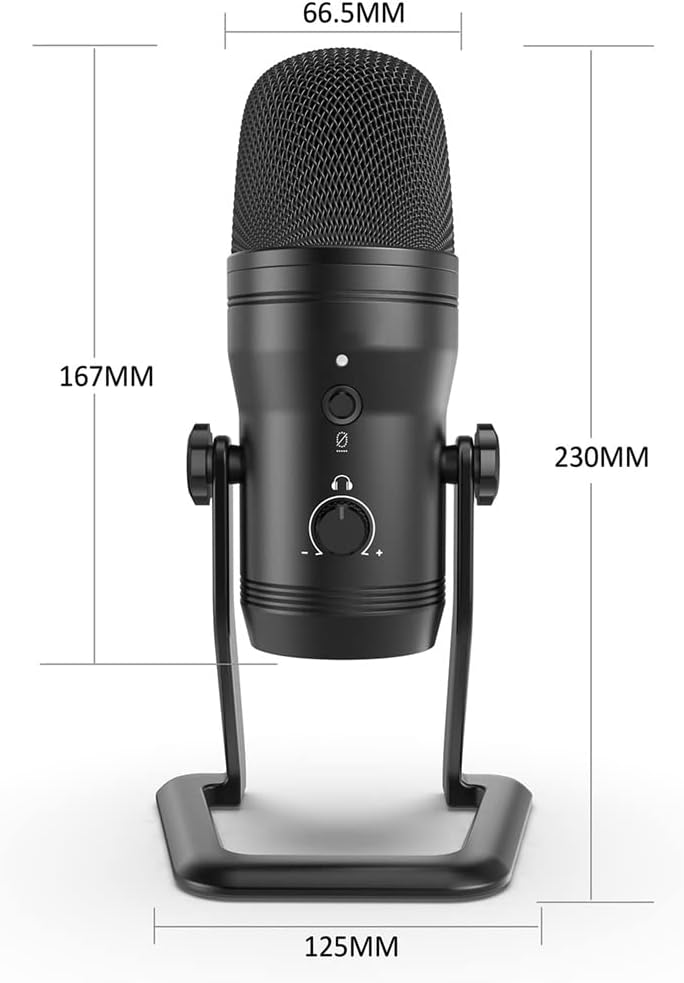 USB Recording Microphone, Computer Podcasting Microphone, Suitable for Four Voice Pickup Modes, Vocal and Game Microphones