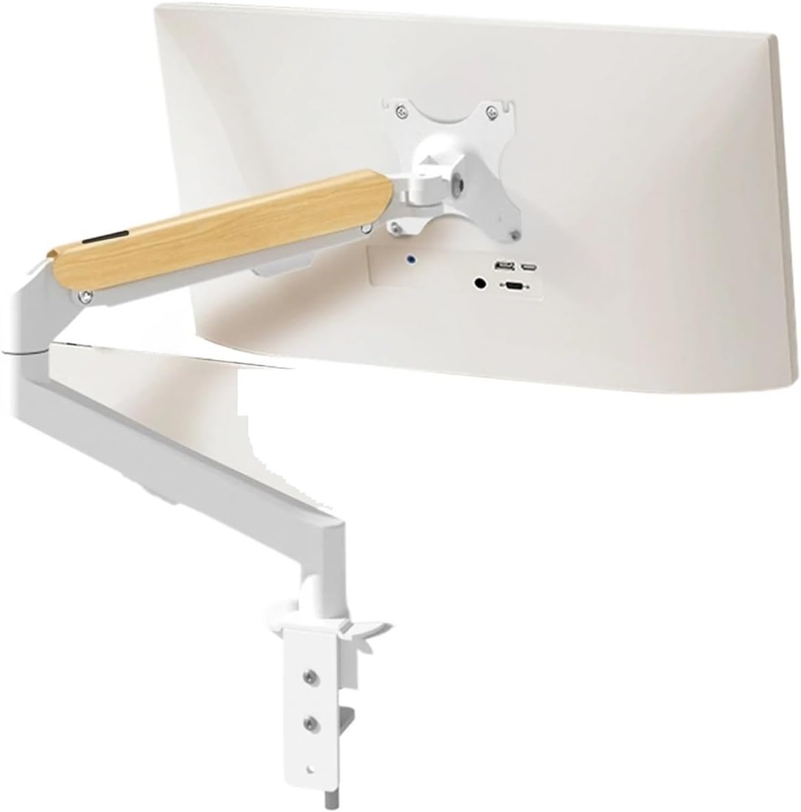 Desktop White Monitor Arm Stand 17-34 Inch Gas Spring Full Motion Stand LCD LED TV Stand PC Stand M5-M(M5W-M White)