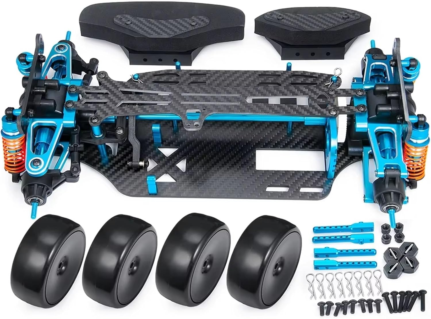 RC Repair Parts for Tamiya TT01 Metal Frame for Chassis with Shock Absorbers Wheels Belt Drive 1/10 rc Cars Parts