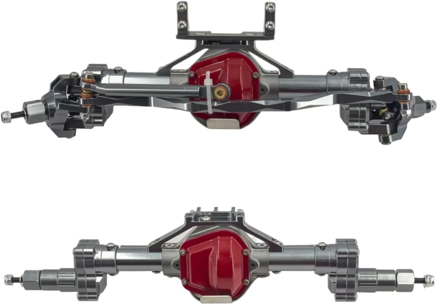 for Axial for Scx10 I II 1/10 Upgrades Parts Metallic Aluminum Front and Rear Portal Axle Set BOD 90046 90047 Rc Car Accessories RC Car Parts(Metallic)