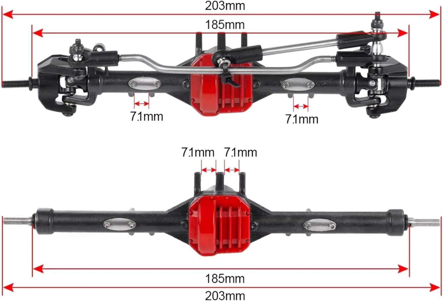 Rc Crawlers Axles For Axial For SCX10 II 90046 90047 90059 90060 For Rock 1/10 Front And Rear Axle Metal Straight Complete RC Crawler Car Model(1set)