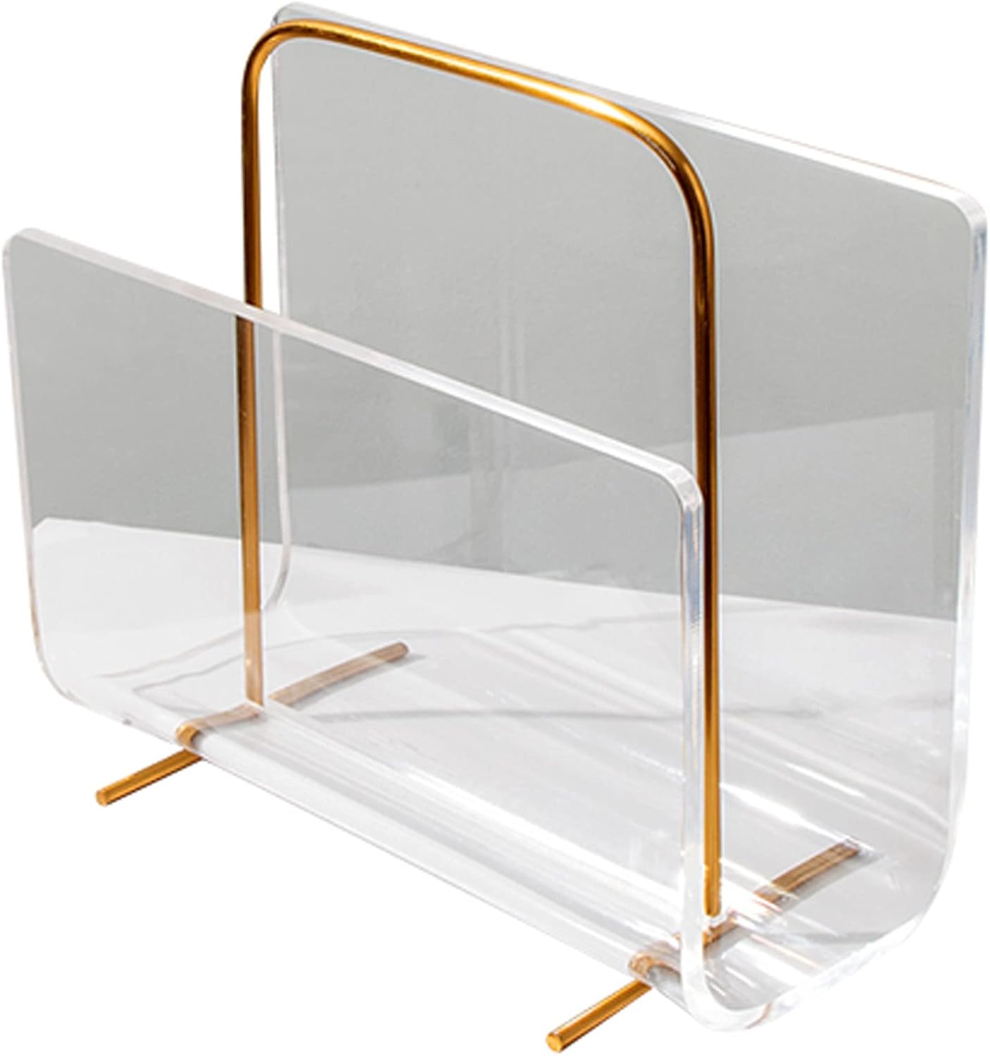 PEAKPT Acrylic Home Decorative Shelf Bookcase, Bookshelf Storage Rack Organizer, Acrylic Modern Display Rack,11.8x5.9x7.9in,Clear