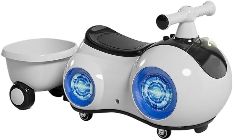 Wiggle Scooter Wiggle Car for Boys and Girls Ride On Push Cars with Small Trailer Light Music Anti-Rollover(Blue)