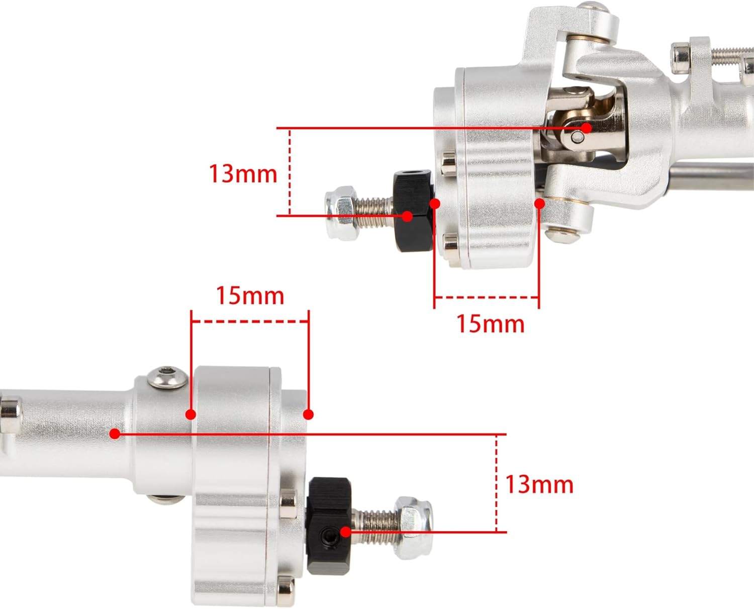 RC Car Parts for Axial 1/10 for SCX10 II 90046 90047 for CC01 RC Crawler Car Parts Replacement Upgrade Front and Rear Portal Axle Car Accessories(Silver)