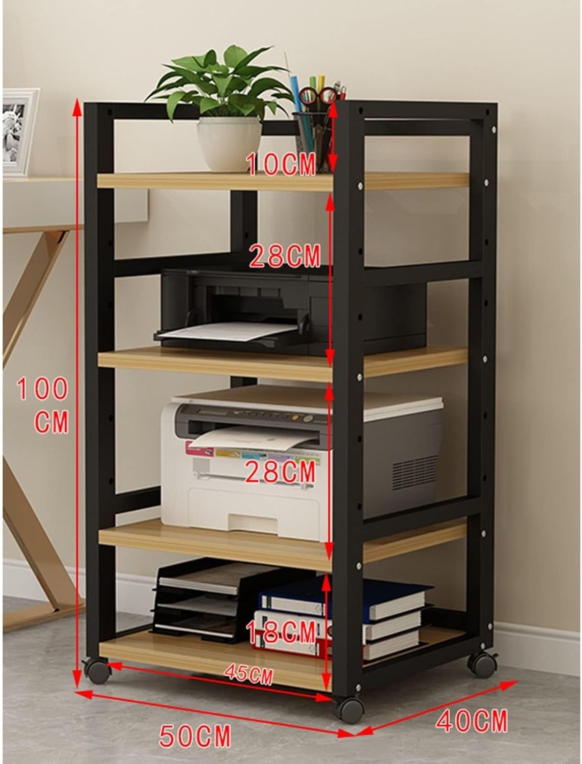 YLQFGUVWK 4 Tier AV Media Stand Corner Frame Wooden Corner Frame Component Cabinet Stereo Audio Rack Stand Tower Perfect for DVD Player for Home/Office/DJ/Theatre (Color : Black