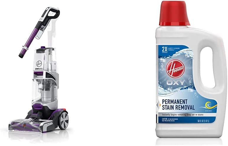 Hoover SmartWash Automatic Carpet Cleaner Machine with Spot Chaser Stain Remover Wand, Shampooer Machine for Pets Oxy Deep Cleaning Carpet Shampoo, Concentrated Machine Cleaner Solution