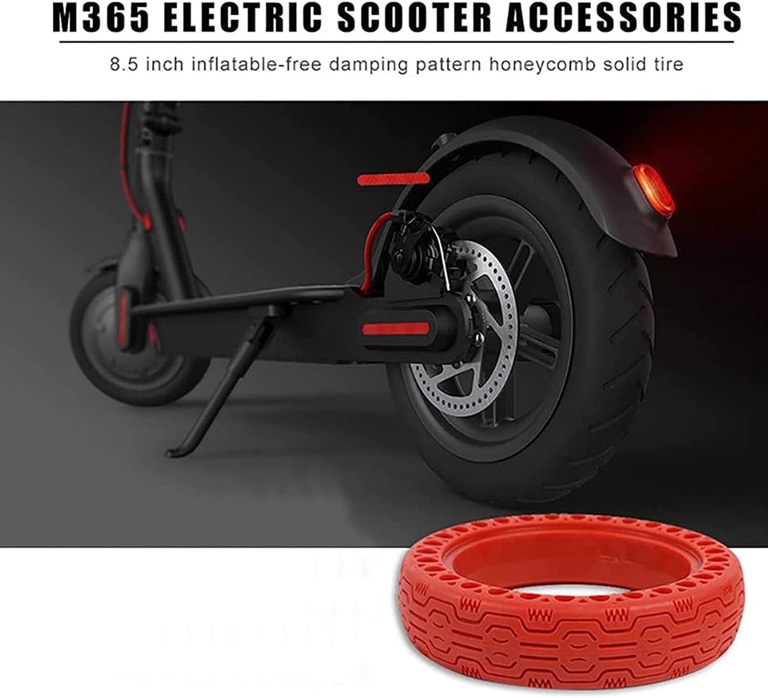 tire Electric Scooter Tire, 8.5 inch Rubber Solid Hole Tires Replacement Tyre Non-Pneumatic for M365 Electric Scooter Electric scooter tires