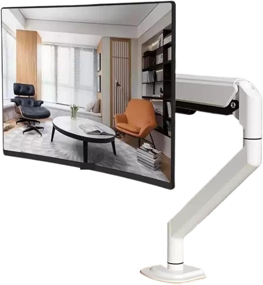 Monitor Stand White Desktop Computer Maximum 36 Inch Monitor Stand Horizontal and Vertical Rotation Home Office Stand Monitor(M3W)