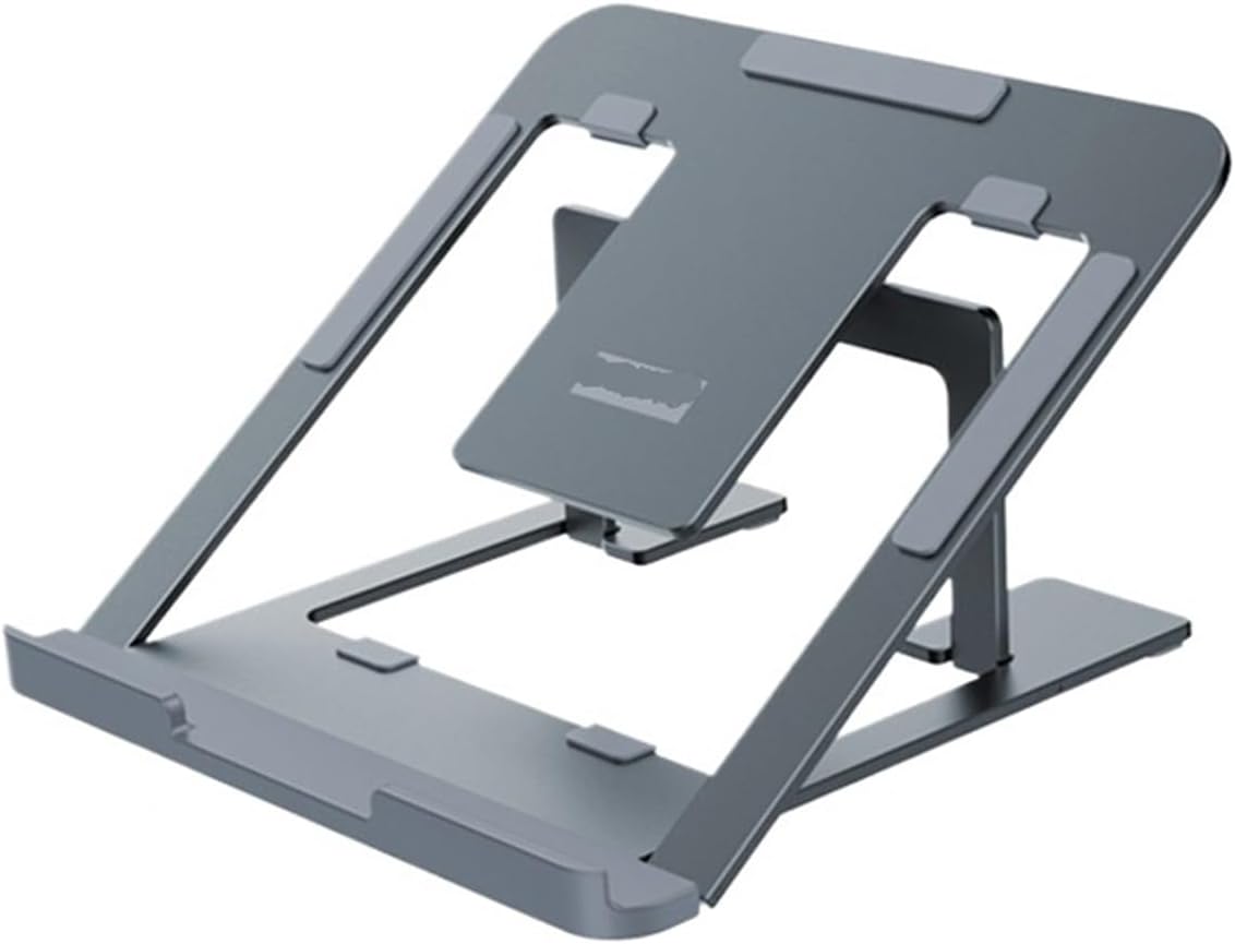 Suitable for 10-15.6 inch computer stand mini silver aluminum alloy folding portable cooling laptop stand(Black)