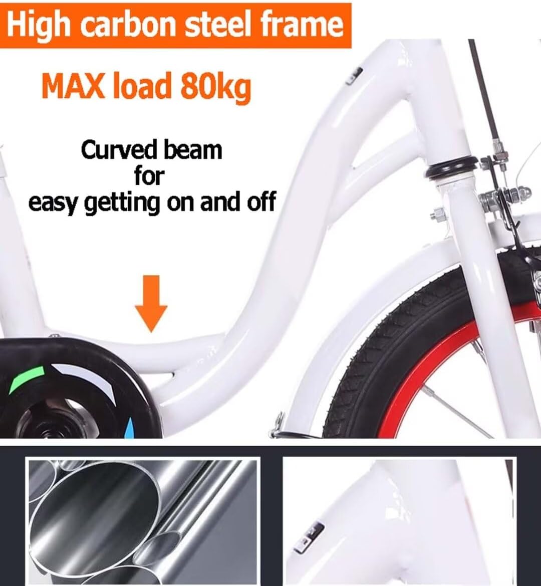 Twins Tandem Tricycle for Aged 3-12 Years Old,Outdoor Trike with Pneumatic tire Spoke Wheel,Large Pedals Rickshaw Tricycle in 14inch/16inch/18inch