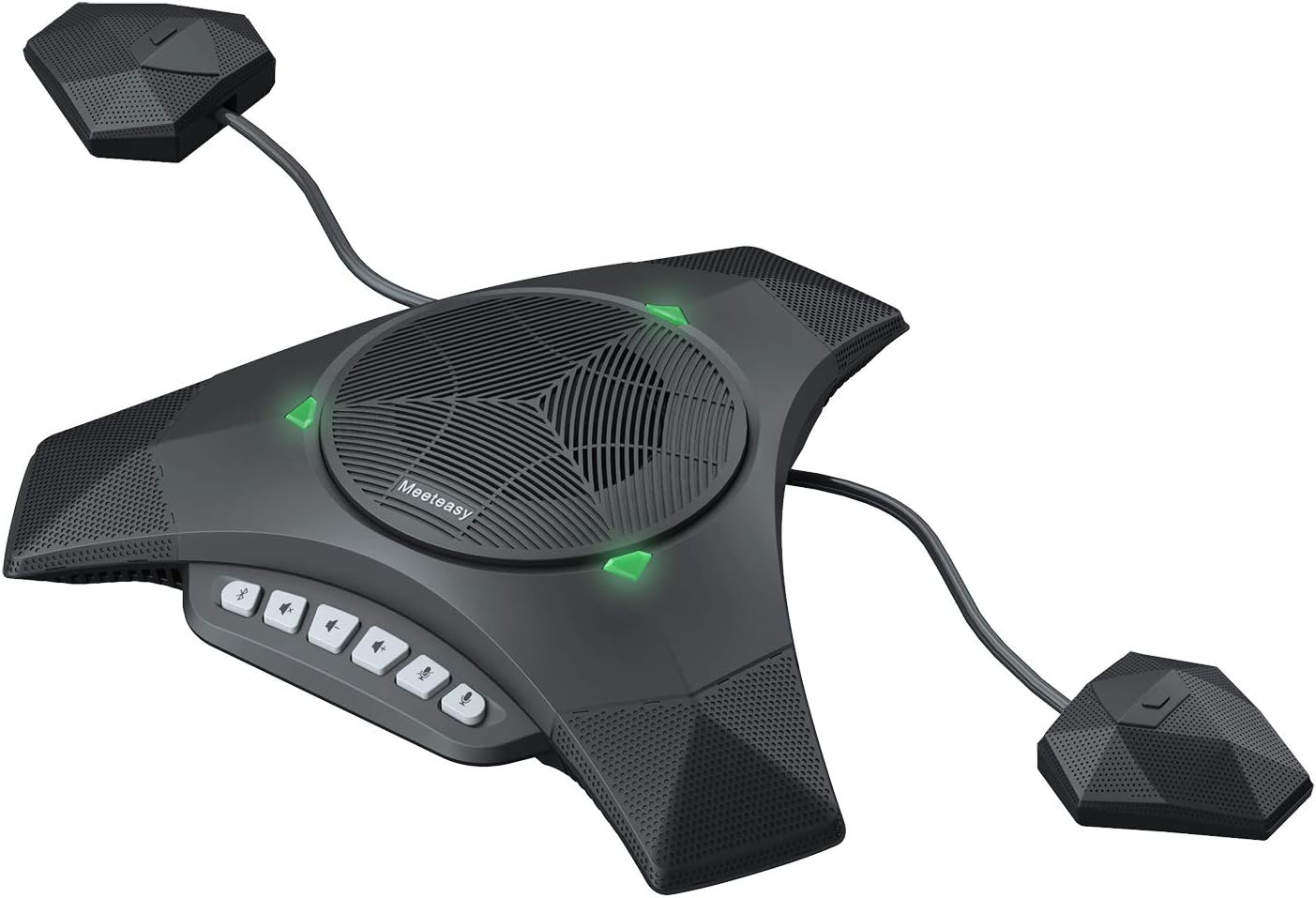 MVOICE8010EX-B Conference Speaker Microphone, 360° &16ft Voice Pickup Range/Noise Reduction/Echo Cancellation/USB Bluetooth Speakerphone w/2 Expandable Mic for 12 People Big Meeting Room