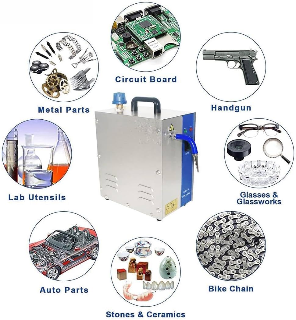 Dental Steam Cleaning Machine,Electrical Steam Jewelry Cleaner Machine,3L Jewelry Steam Cleaner Machine Handheld Control, Stainless Steel Gold and Jewelry Cleaner Steamer, Outlet Temperature: 135°C