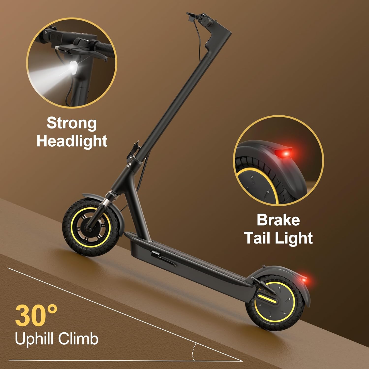 MAXSHOT Electric Scooter Adults, Foldable Electric Scooter with Seat & Basket, 750W Peak Motor, 48V 10.4Ah Battery, 14