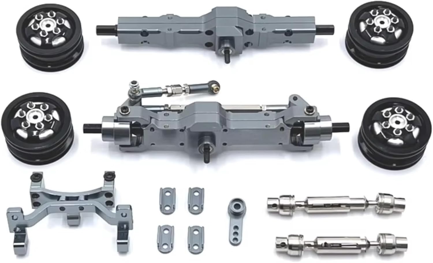 RC Crawlers Toys For WPL C74 1/10 Metal Axle Servo For Seat Wheel Hub Drive Shaft RC Car Upgrade Accessories Parts(Dark Grey)