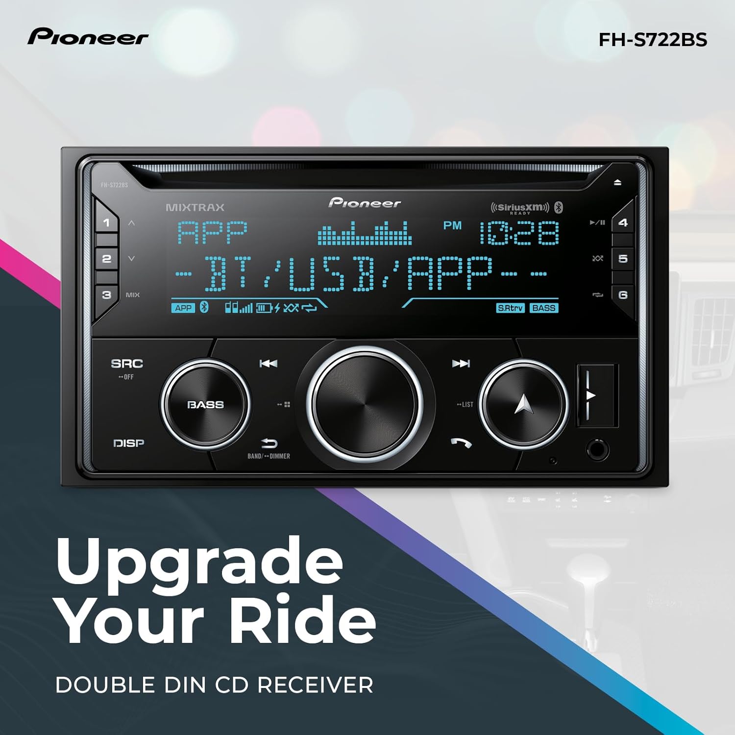 Pioneer FH-S722BS Double Din CD Receiver Bluetooth