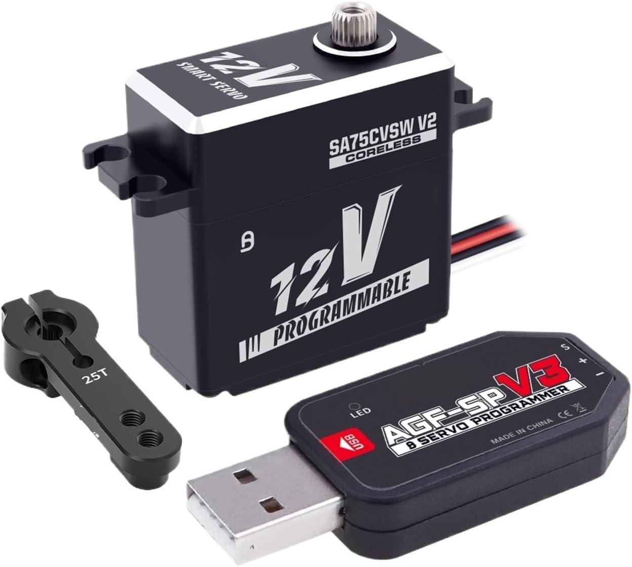 SA75CVSW 45KG Waterproof 3S 12V Programmable Coreless Digital Smart Remote Control Servo for 1/8 1/10(Winch Mode Set 3)