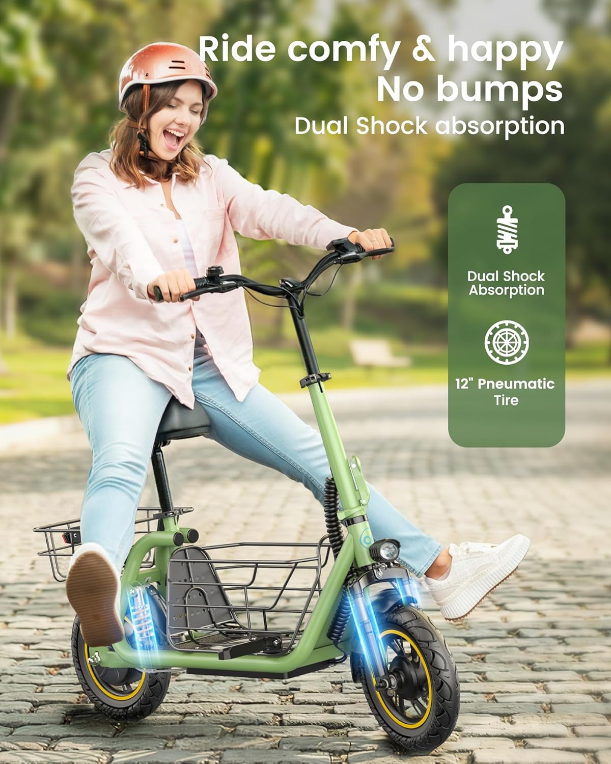 Urbanmax Upgraded Electric Scooter for Adults with Seat C1Pro, 18.6MPH & 25 Miles Range, 12