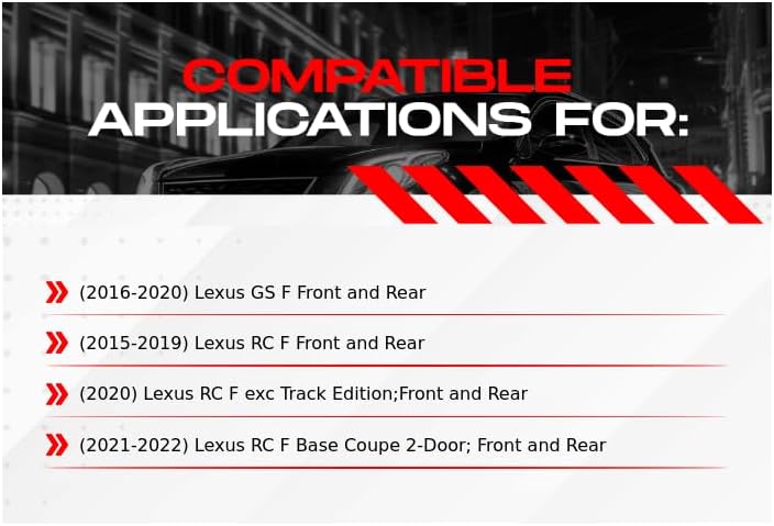 R1 Concepts Front and Rear Brake Rotors For 2016-2020 Lexus GS, 2015-2022 Lexus RC F| Slotted Disc Brake Rotors| Brakes and Rotors Brakes and Rotors