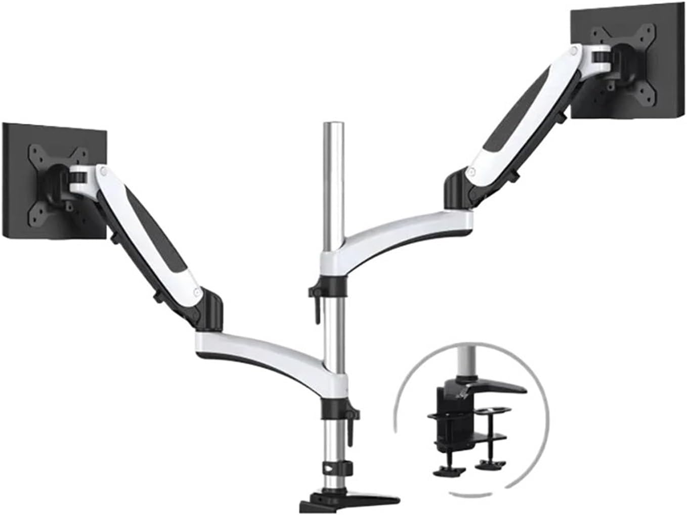 DL-GST112D Desktop 17-27 Inch Grommet Clamp Mount LCD LED Monitor Stand Gas Spring Full Motion TV Stand Loading 5-15 kg