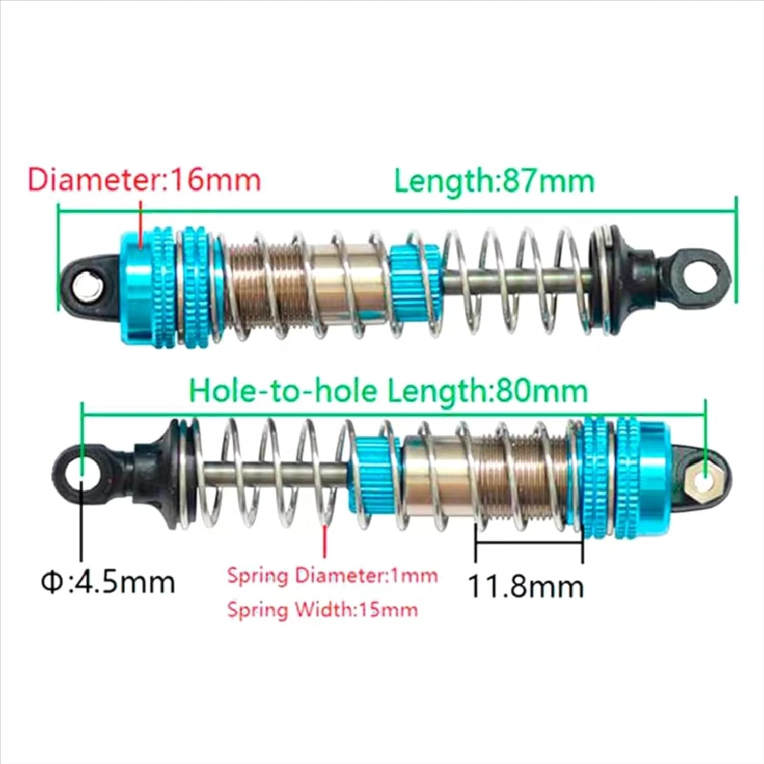 Compatible with XLF X-03 X-04 1/10 RC Monster Truck Car Upgrade Parts Modification Accessories 4Pcs Metal Shock Absorbers Damper RC Car Accessories