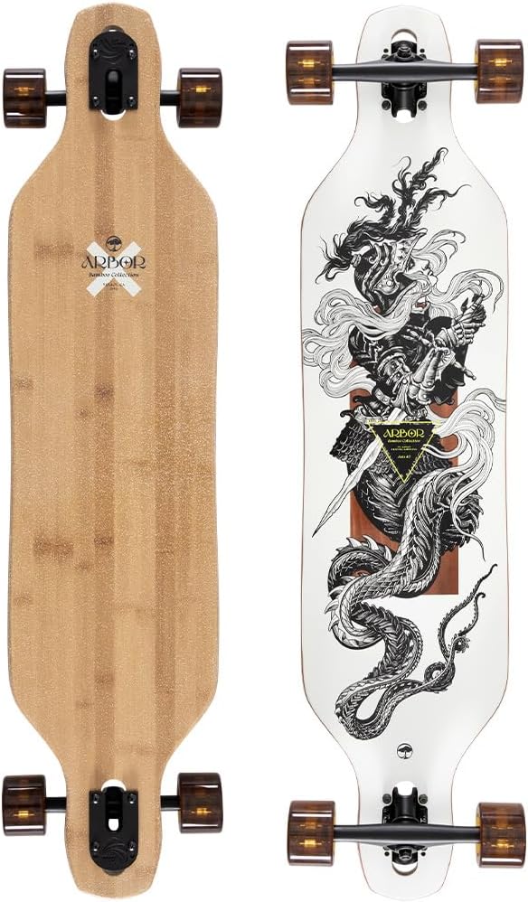 Arbor Bamboo Axis 40″ K. Darmaeva Pro Model Longboard Complete – Drop-Through Longboard Deck with Bamboo & Maple Construction, Stable Carving & Cruising Board