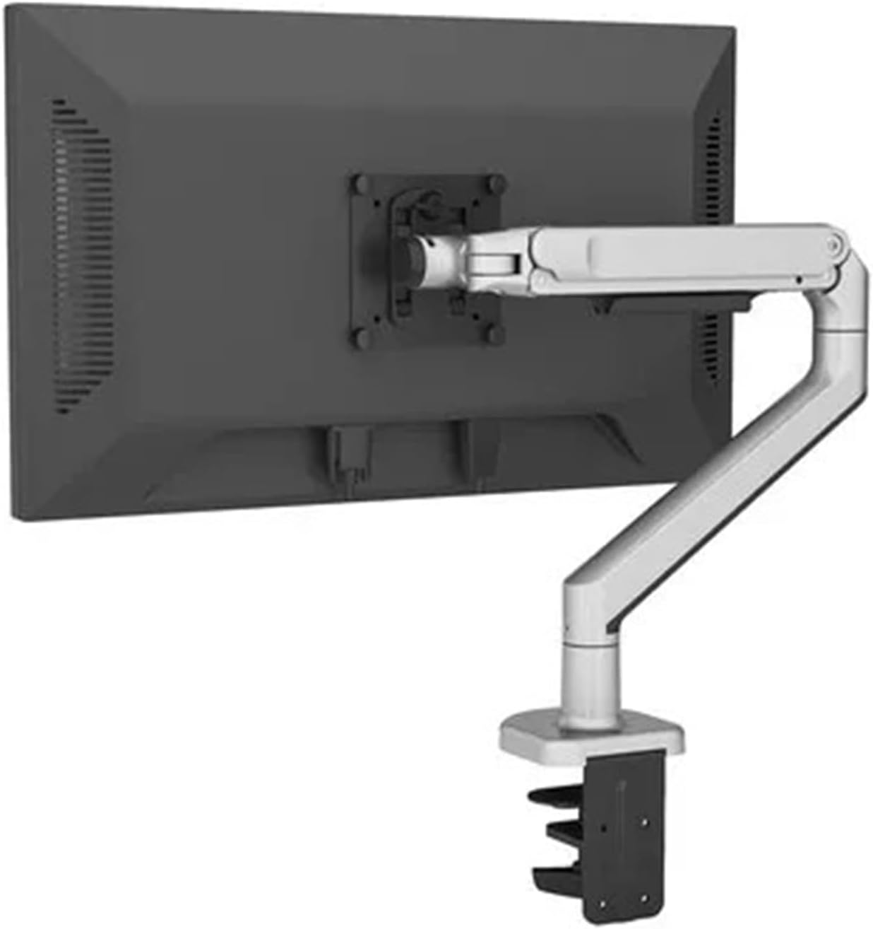 V8 Aluminum Desktop Clamping 17-38 Inch Monitor Stand Mechanical Spring Arm Lift Full Motion TV Monitor Mounting Load 11kg(Color:Silver)