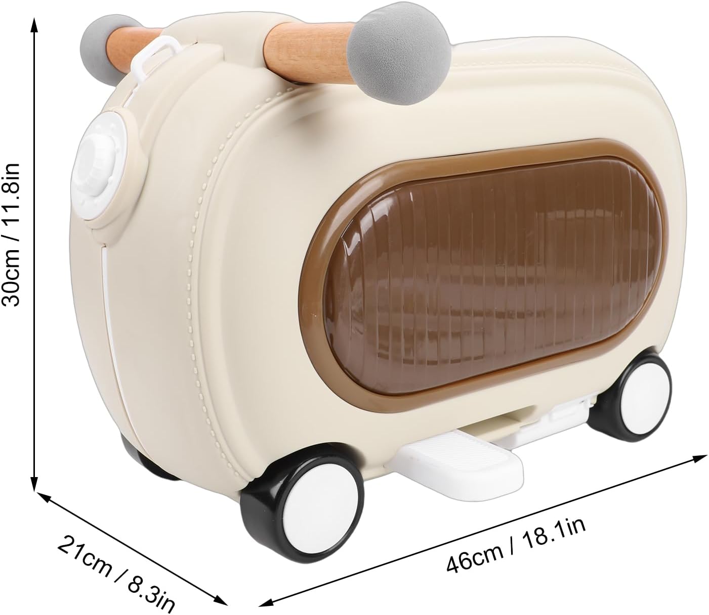 Keenso Luggage, Ride On Luggage for Toddlers with 20L Capacity, Converts to Sit On Toy with Lights and Music, Cabin Approved for Air Travel (Beige Upper: 84661 3K000V2, 84661 3K000 V2, Lower:)