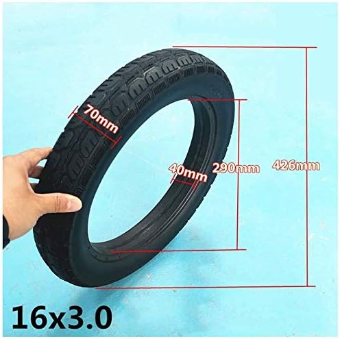 Scooter Tires 16X3.0 Explosion-Proof Solid Tire 3.00 Free Inflatable Tire 16 Inch Anti-Skid Wear-Resistant Tire 300-12 Electric Tricycle Tire tyre (16X3.0)