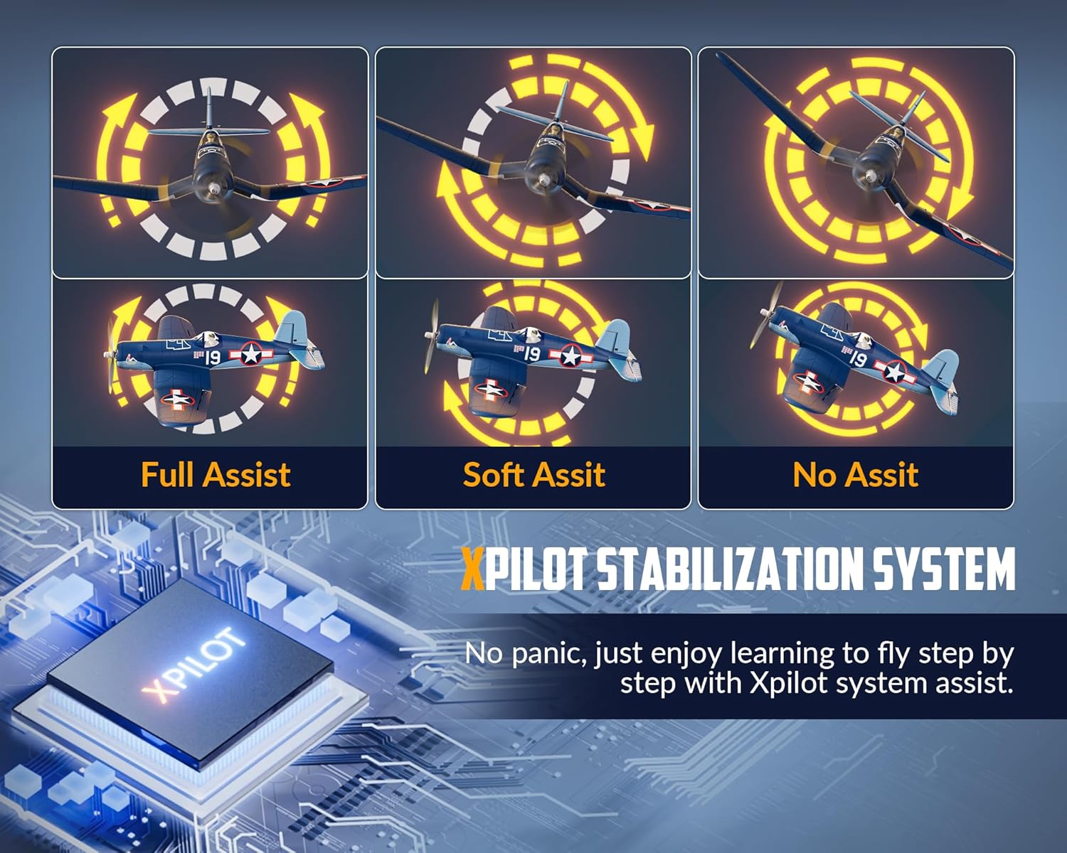 VOLANTEXRC Brushless RC Plane, 4 Channel Remote Control Airplanes with 6-Axis Gyro,3 Modes & Aerobatics, 2.4GHz Radio Controlled Aircraft for Beginners & Adults