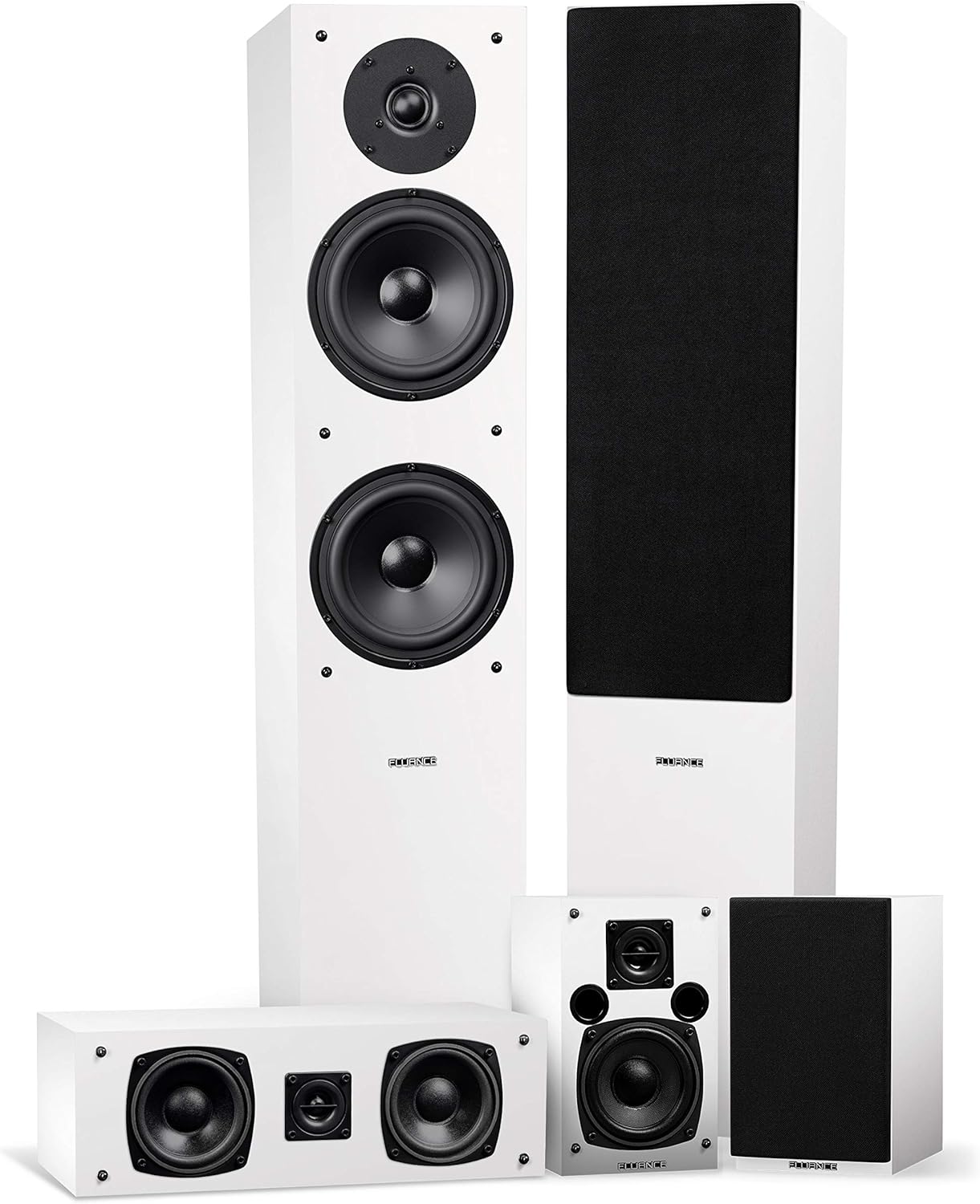 Fluance Elite High Definition Surround Sound Home Theater 5.0 Channel Speaker System Including Floorstanding Towers