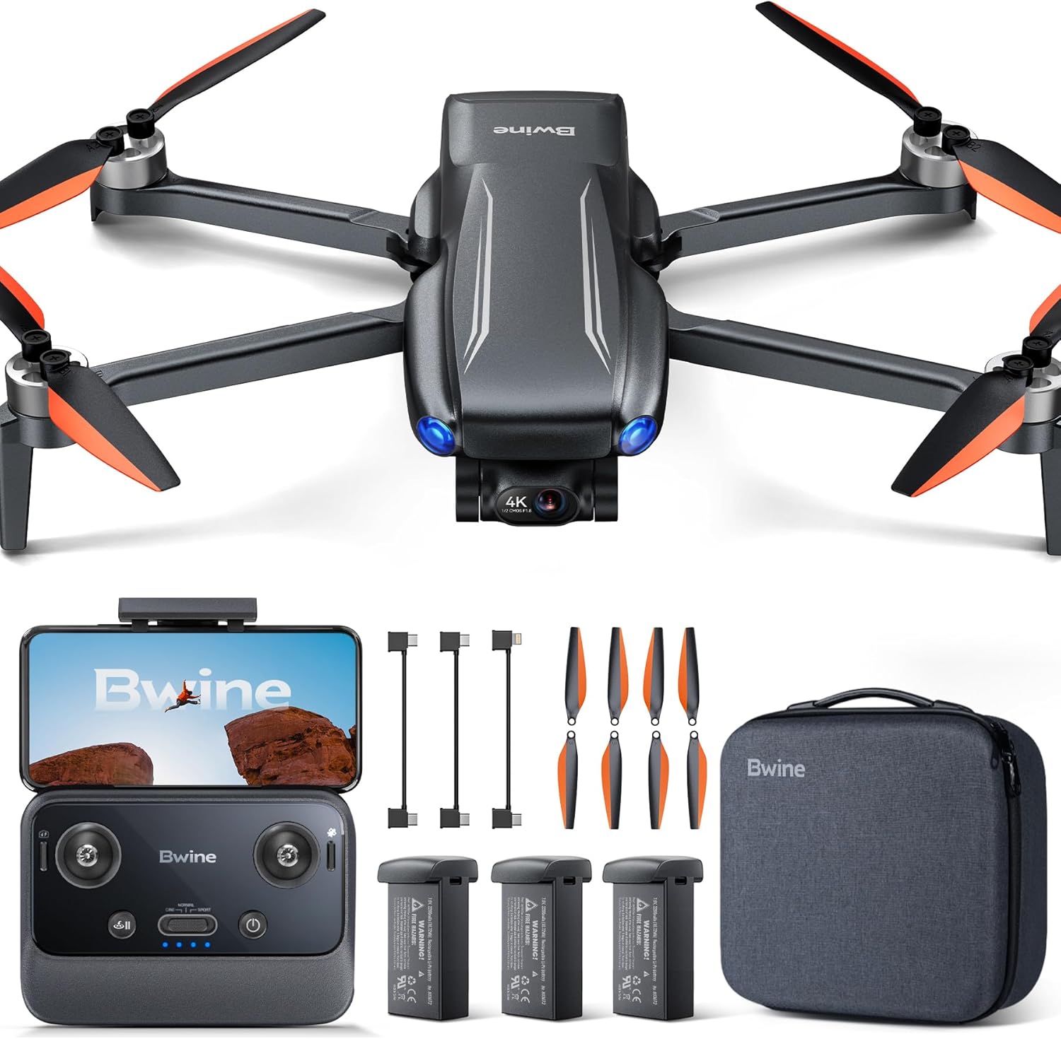Bwine F7MINI 4K Video 8K Photo Drones with Camera for Adults, 3-Axis Gimbal EIS, 96Mins, 249g FAA-exempt, Over 6KM Transmission, AI GPS Smart Return, Follow, Waypoint, Orbit Fly, Better for Beginner