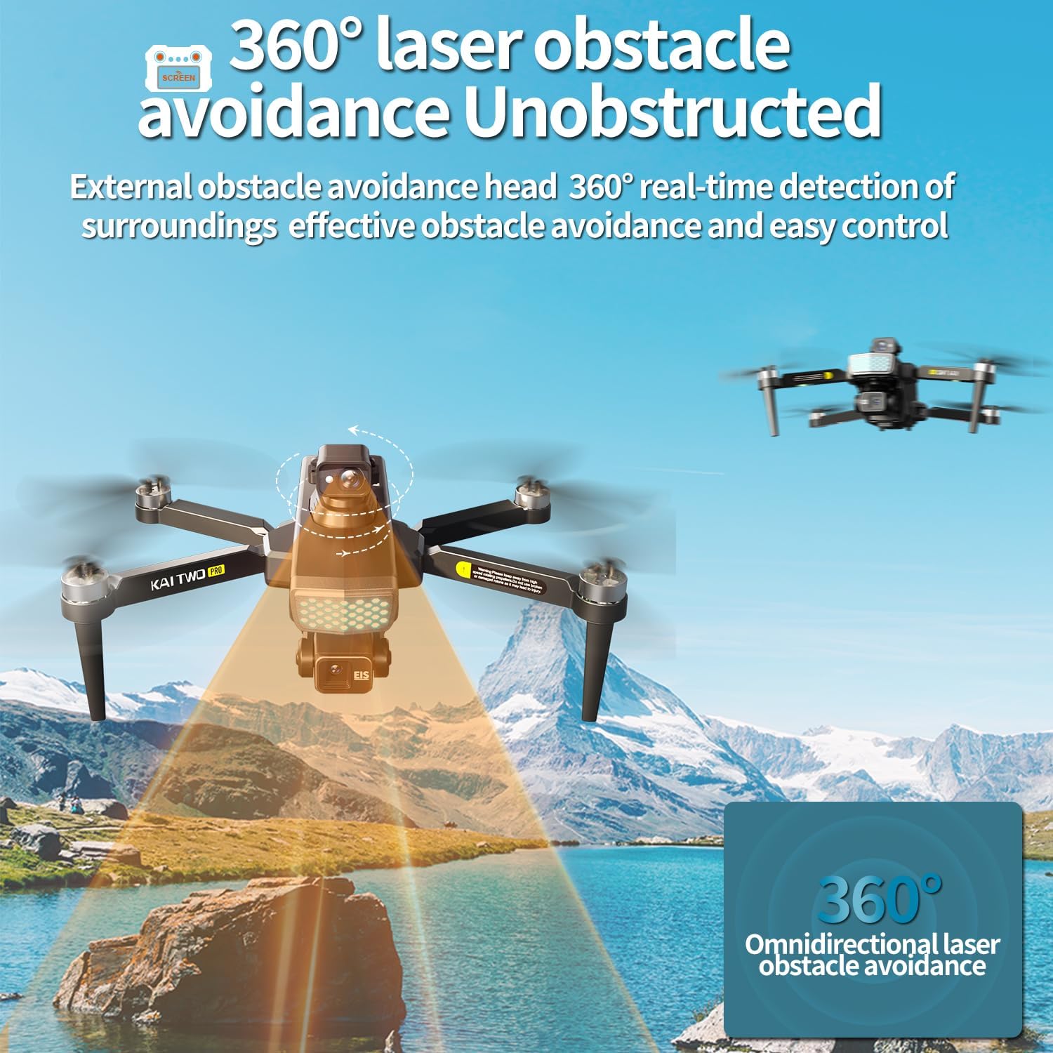 5.6” Touch Screen Drone with 3-Axis Gimbal & 4K Camera, 5G FPV Transmission, GPS Auto Return, 360° Obstacle Avoidance, 7-Level Wind Resistance, 30 Mins Flight, Professional Aerial Photography Quadcopter for Adults