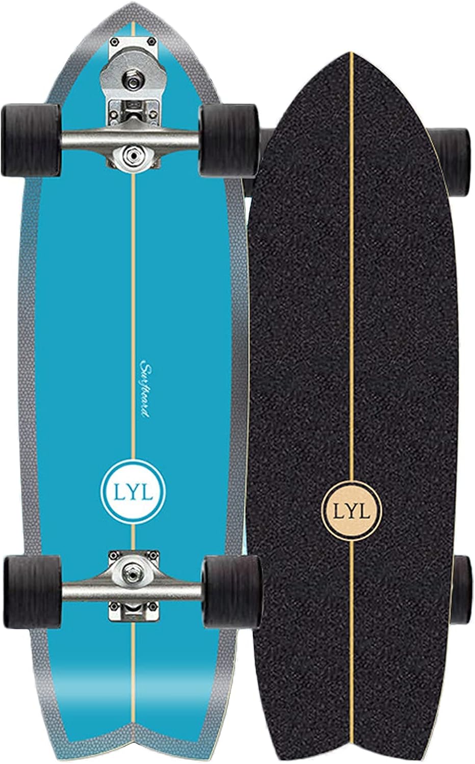 VOMI Land Surfing Skateboard CX4 Carving Truck Ski Practice boardSimulated Surfing Training Board ABEC-11 Bearing Maple Wood Surfskate 75×24cm Suitable for Children Teenagers Youth and Adults (C)