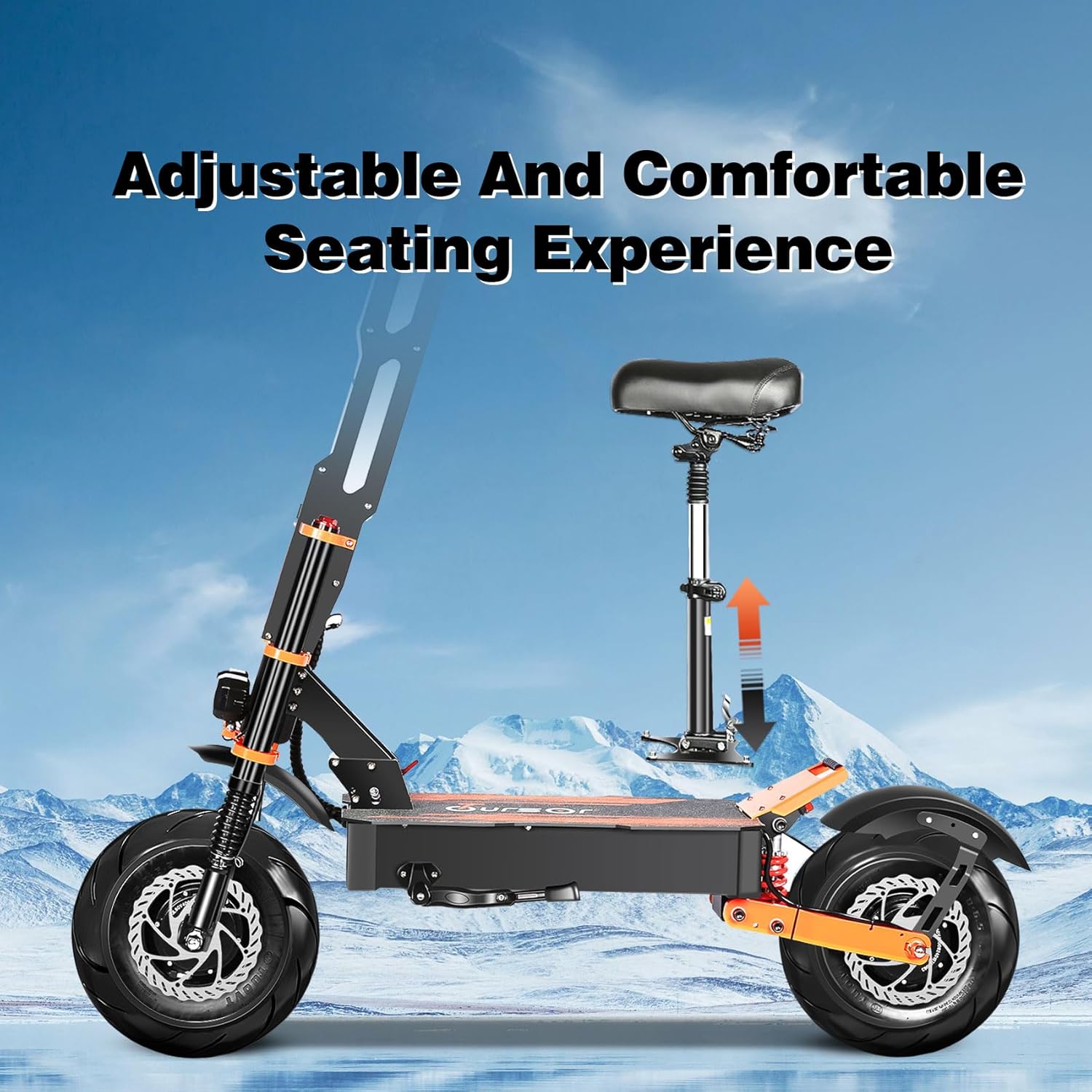 Electric Scooter for Adults, Top Speed 60MPH 60V 38Ah 8000W Power Dual Motor 65 Miles Range, 13