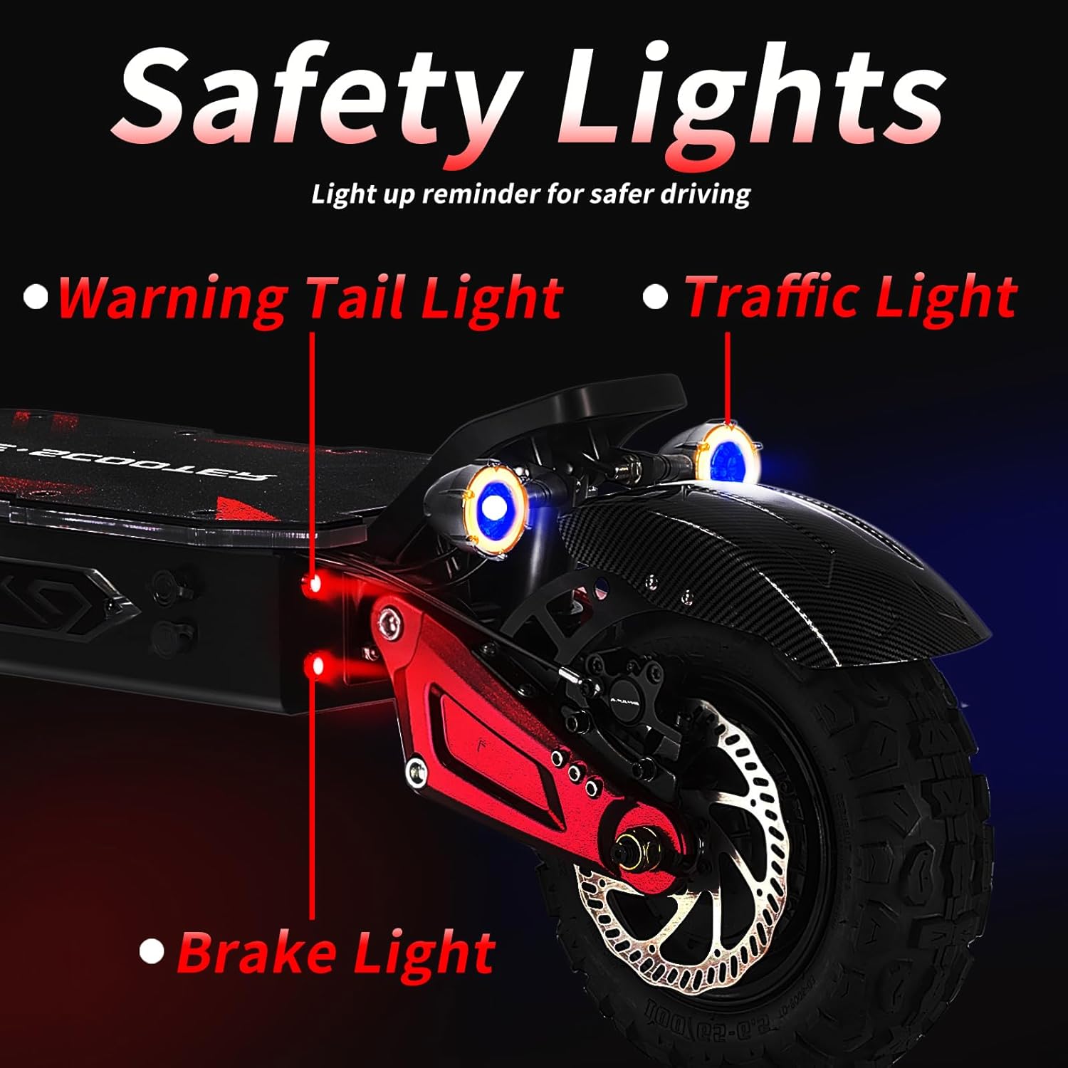 75 Miles Range Electric Scooter for Adults, 55MPH max Speed，60V38Ah Battery,6000w Dual Motor keyless Unlock RGB Lights 11