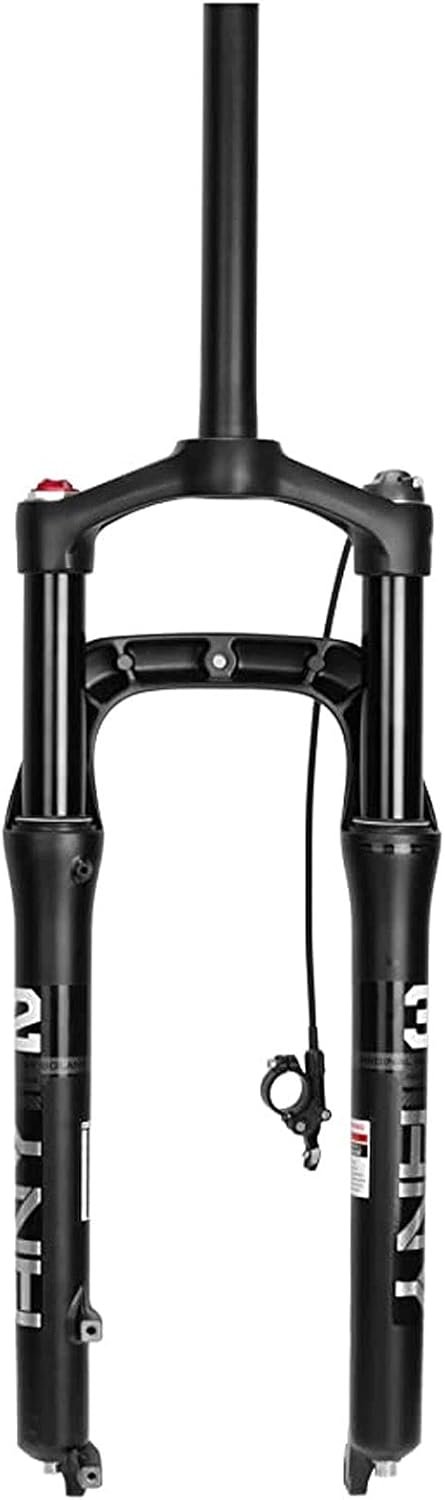 Snow Bike Suspension Front Fork 26 Inch Fat Tire Mountain Bike Air Suspension Manual/Remote Lockout Magnesium Alloy Shock Absorber 135mm Suitable for 4.0 Inch Tires Accessories