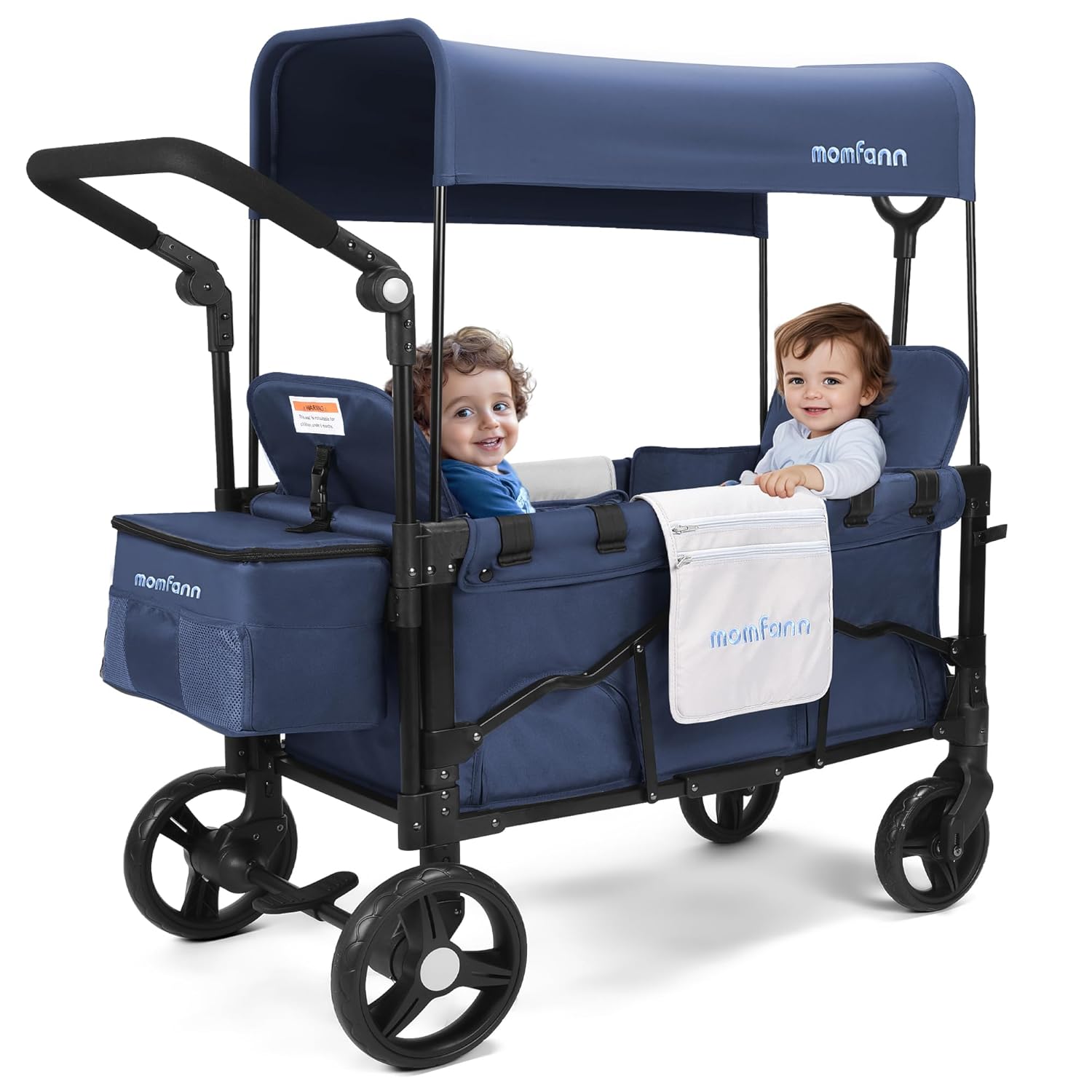 Stroller Wagon for 2 Kids, Baby Wagon Stroller with Adjustable Handle for Infants and Toddlers (Light Blue)