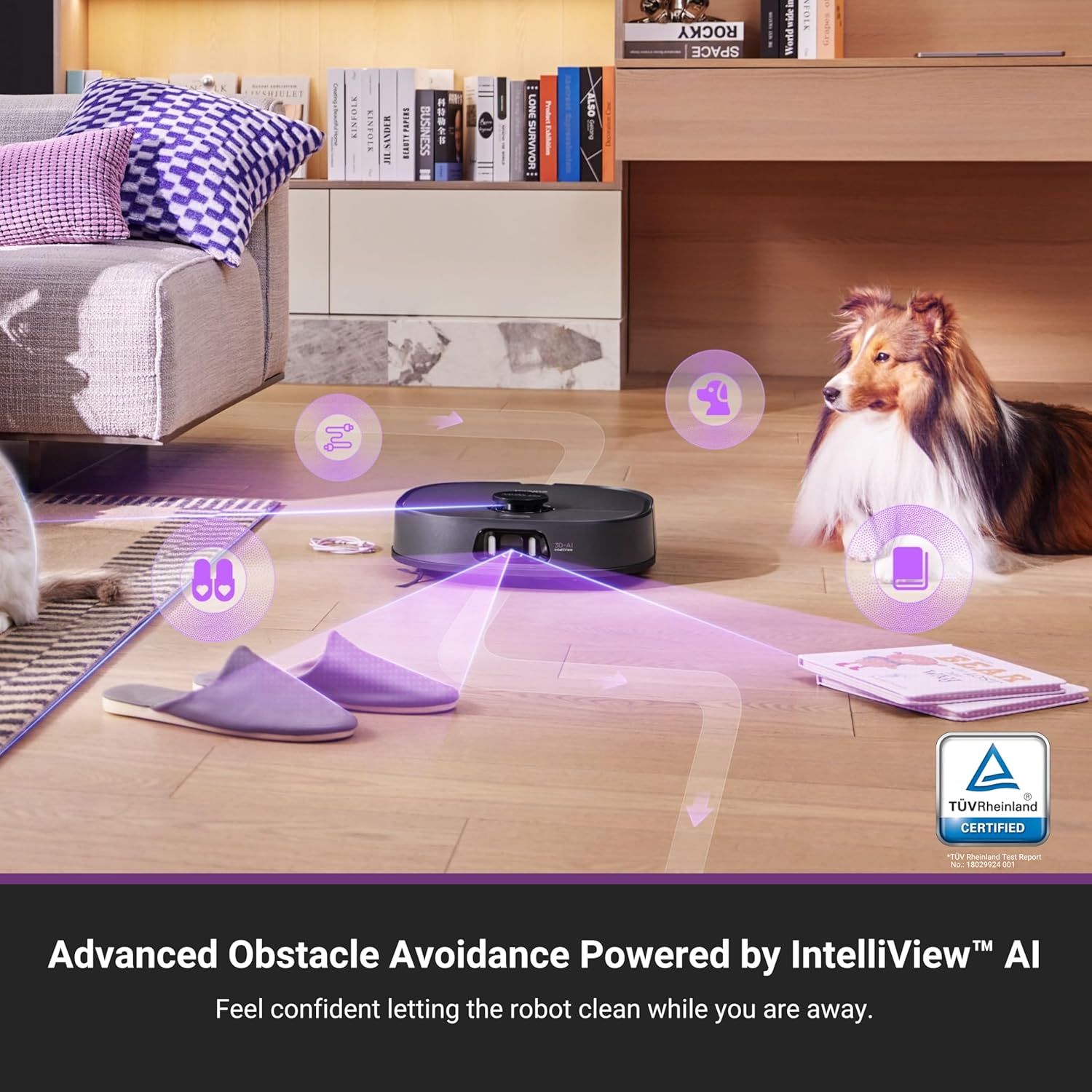 Eureka J15 Ultra Self Emptying Robot Vacuum, 19,000 Pa Suction, Flex-Arm Design, 167℉ Water Washing & 131°F Air Drying, AI Obstacle Avoidance, Black