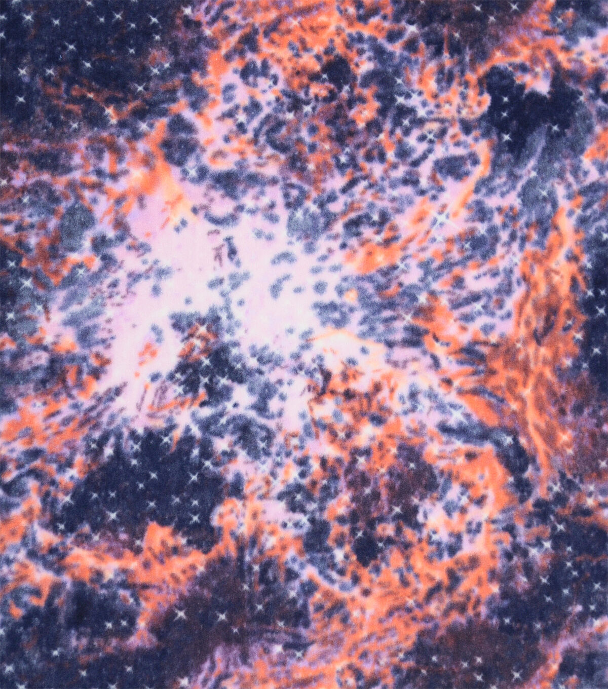Orange & Purple Space Galaxy Anti Pill Fleece Fabric