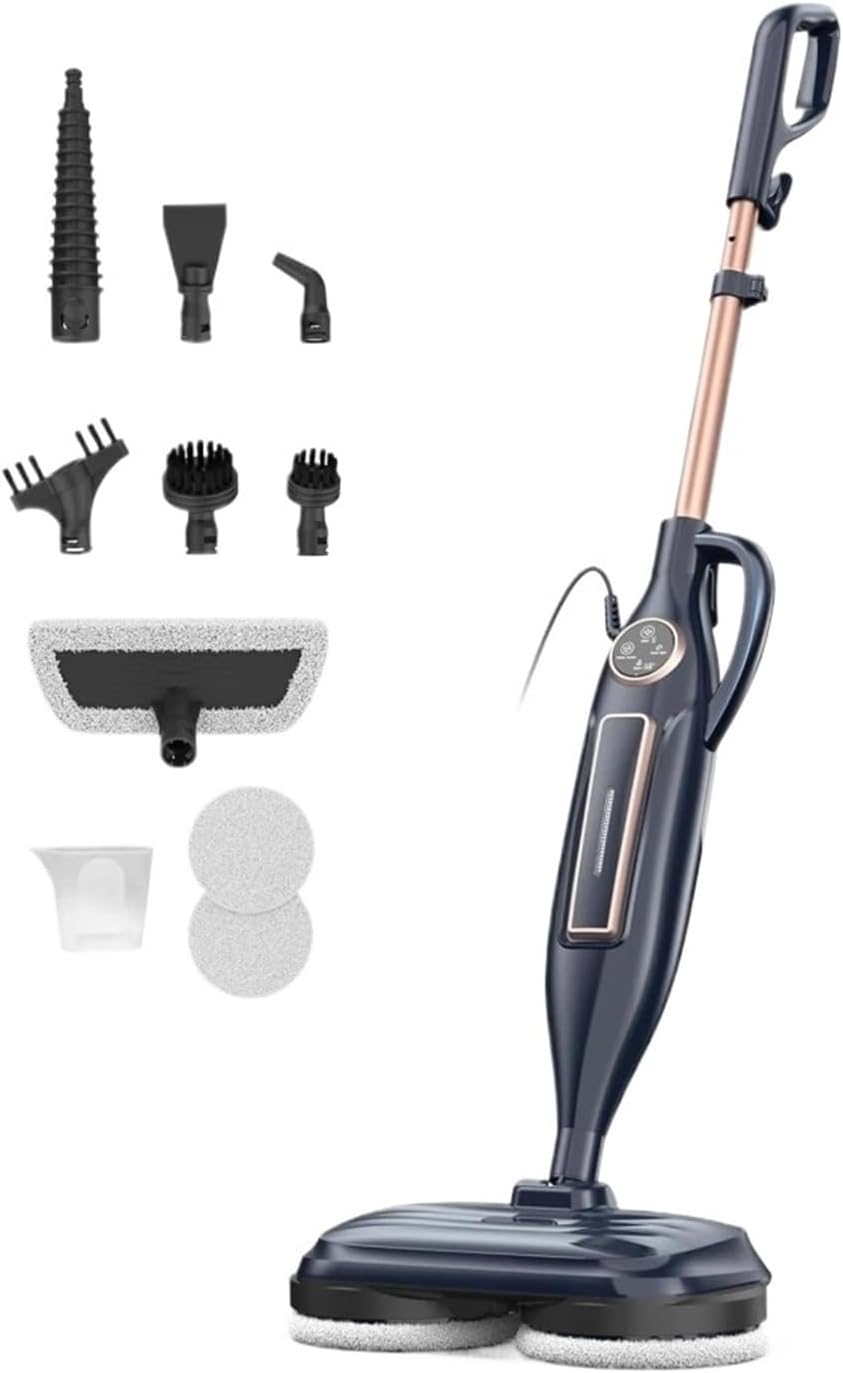 10-in-1 Steam Mop Cleaner With Rotating Mop Pad (VM6),1300W Powerful Floor Steamer For Home Hardwood/Laminate Floor Cleaning Appliances Lightweight Design(Black)