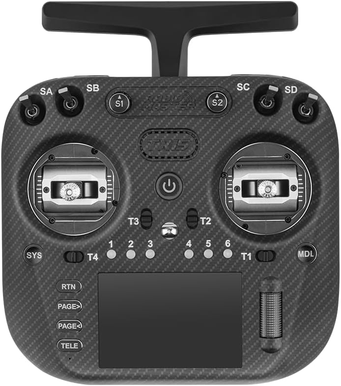 RadioMaster TX15 MAX Edition ExpressLRS AG02 Hall Gimbals IPS Touchscreen Radio Controller Mode 2 (Carbon Fiber Black)